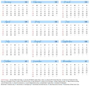 Calendar bottom